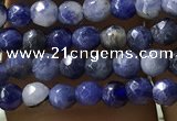 CTG1192 15.5 inches 3mm faceted round tiny blue spot stone beads