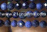 CTG1193 15.5 inches 3mm faceted round tiny blue dumortierite beads
