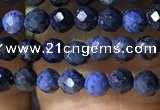 CTG1193 15.5 inches 3mm faceted round tiny blue dumortierite beads