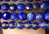 CTG1194 15.5 inches 3mm faceted round tiny dyed lapis lazuli beads