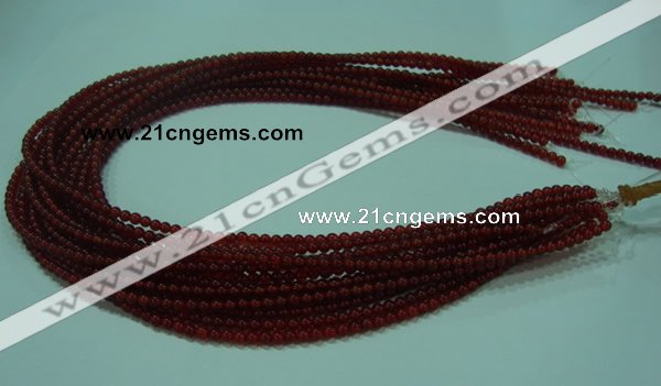 CTG12 15.5 inch 3mm round A grade tiny red agate beads wholesale