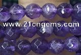 CTG1205 15.5 inches 4mm faceted round tiny amethyst beads