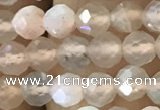 CTG1207 15.5 inches 4mm faceted round tiny rainbow moonstone beads