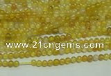 CTG121 15.5 inches 2mm round tiny yellow agate beads wholesale