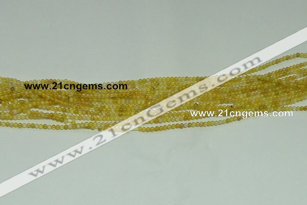 CTG121 15.5 inches 2mm round tiny yellow agate beads wholesale