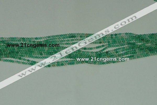CTG122 15.5 inches 2mm round tiny green agate beads wholesale