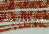 CTG123 15.5 inches 2mm round grade A tiny red agate beads wholesale