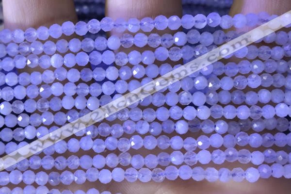 CTG1304 15.5 inches 3mm faceted round blue lace agate beads wholesale