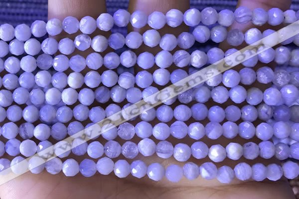 CTG1305 15.5 inches 5mm faceted round blue lace agate beads wholesale