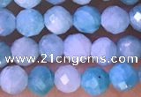 CTG1309 15.5 inches 4mm faceted round amazonite beads wholesale