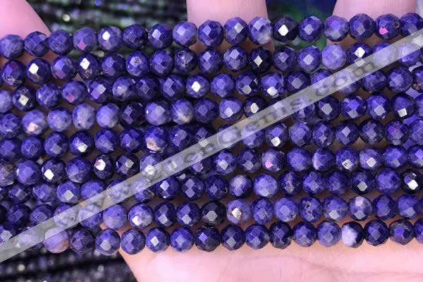 CTG1335 15.5 inches 4mm faceted round sapphire beads wholesale
