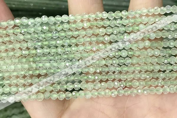 CTG1347 15.5 inches 3mm faceted round prehnite beads wholesale