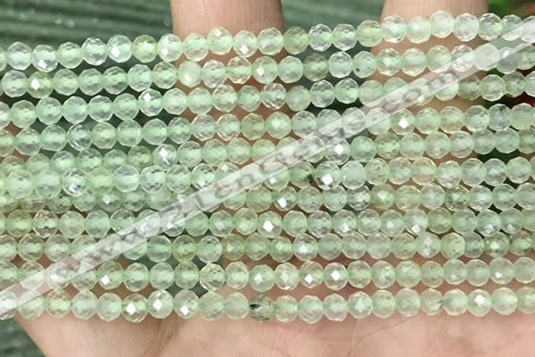 CTG1348 15.5 inches 4mm faceted round prehnite beads wholesale