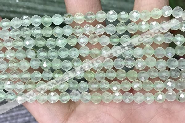 CTG1349 15.5 inches 5mm faceted round prehnite beads wholesale