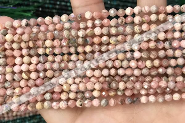 CTG1358 15.5 inches 4mm faceted round rhodochrosite beads