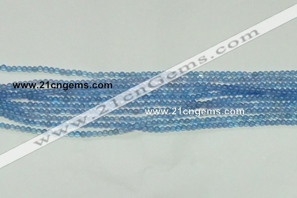 CTG137 15.5 inches 3mm round tiny blue agate beads wholesale