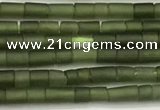 CTG1374 15.5 inches 1.5*2.5mm tube tiny green jade beads