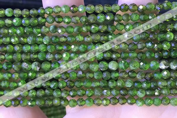 CTG1382 15.5 inches 3mm faceted round tiny diopside quartz beads