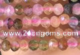 CTG1384 15.5 inches 2mm faceted round tiny tourmaline beads