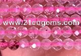 CTG1406 15.5 inches 2mm faceted round strawberry quartz beads