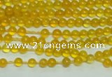 CTG141 15.5 inches 3mm round tiny yellow agate beads wholesale