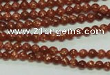 CTG142 15.5 inches 3mm round tiny goldstone beads wholesale