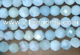 CTG1421 15.5 inches 2mm faceted round larimar beads wholesale