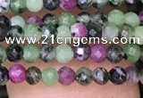 CTG1427 15.5 inches 2mm faceted round ruby zoisite beads