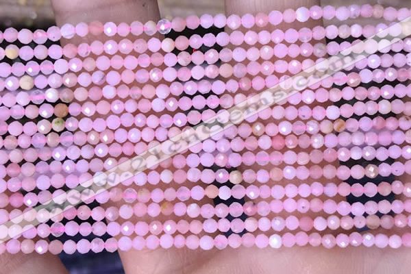 CTG1430 15.5 inches 2mm faceted round pink opal beads