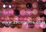 CTG1436 15.5 inches 2mm faceted round tourmaline beads wholesale