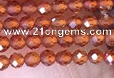 CTG1438 15.5 inches 2mm faceted round orange garnet beads wholesale