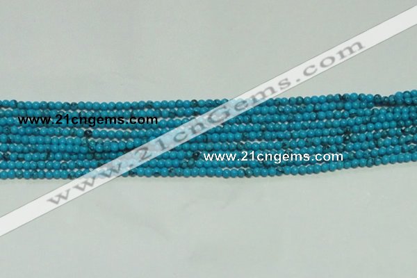 CTG144 15.5 inches 3mm round tiny blue turquoise beads wholesale