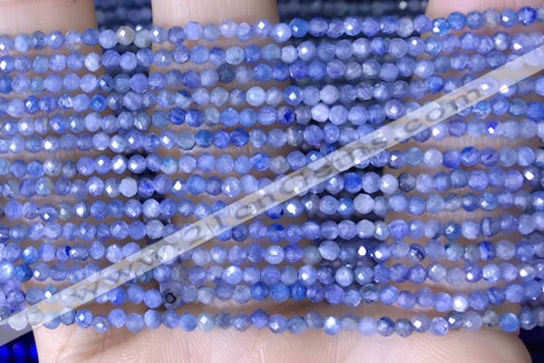 CTG1443 15.5 inches 2mm faceted round blue kyanite beads