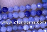 CTG1446 15.5 inches 2mm faceted round blue aventurine beads