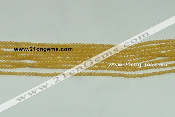 CTG148 15.5 inches 3mm round tiny yellow jade beads wholesale