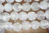 CTG1481 15.5 inches 3mm faceted round white moonstone beads