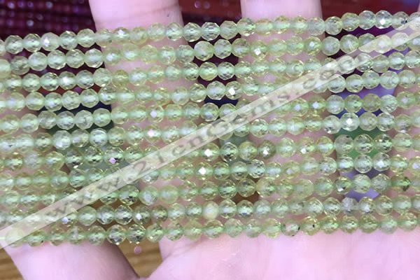 CTG1487 15.5 inches 3mm faceted round peridot gemstone beads