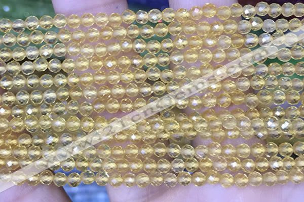 CTG1488 15.5 inches 3mm faceted round citrine gemstone beads