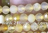 CTG1491 15.5 inches 3mm faceted round yellow opal beads wholesale