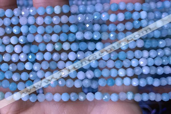 CTG1495 15.5 inches 3mm faceted round amazonite beads wholesale