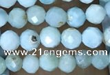 CTG1496 15.5 inches 3mm faceted round larimar gemstone beads