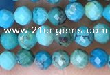 CTG1498 15.5 inches 3mm faceted round turquoise beads wholesale