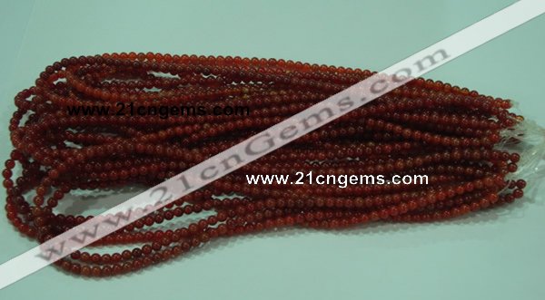 CTG15 15.5 inch 4mm round B grade tiny red agate beads wholesale