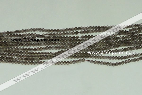 CTG150 15.5 inches 3mm round tiny smoky quartz beads wholesale