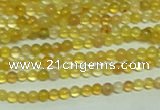 CTG151 15.5 inches 3mm round tiny yellow agate beads wholesale