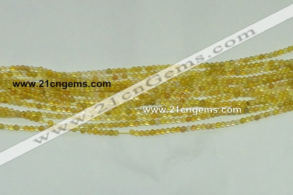 CTG151 15.5 inches 3mm round tiny yellow agate beads wholesale