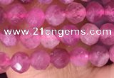 CTG1510 15.5 inches 3mm faceted round pink tourmaline beads