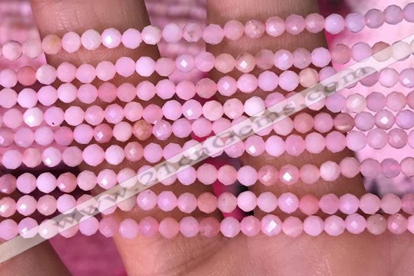 CTG1513 15.5 inches 3mm faceted round pink opal beads wholesale