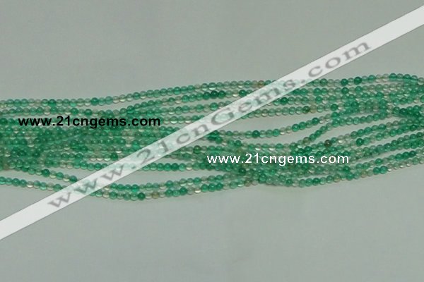 CTG152 15.5 inches 3mm round tiny green agate beads wholesale