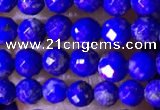CTG1520 15.5 inches 3mm faceted round lapis lazuli beads